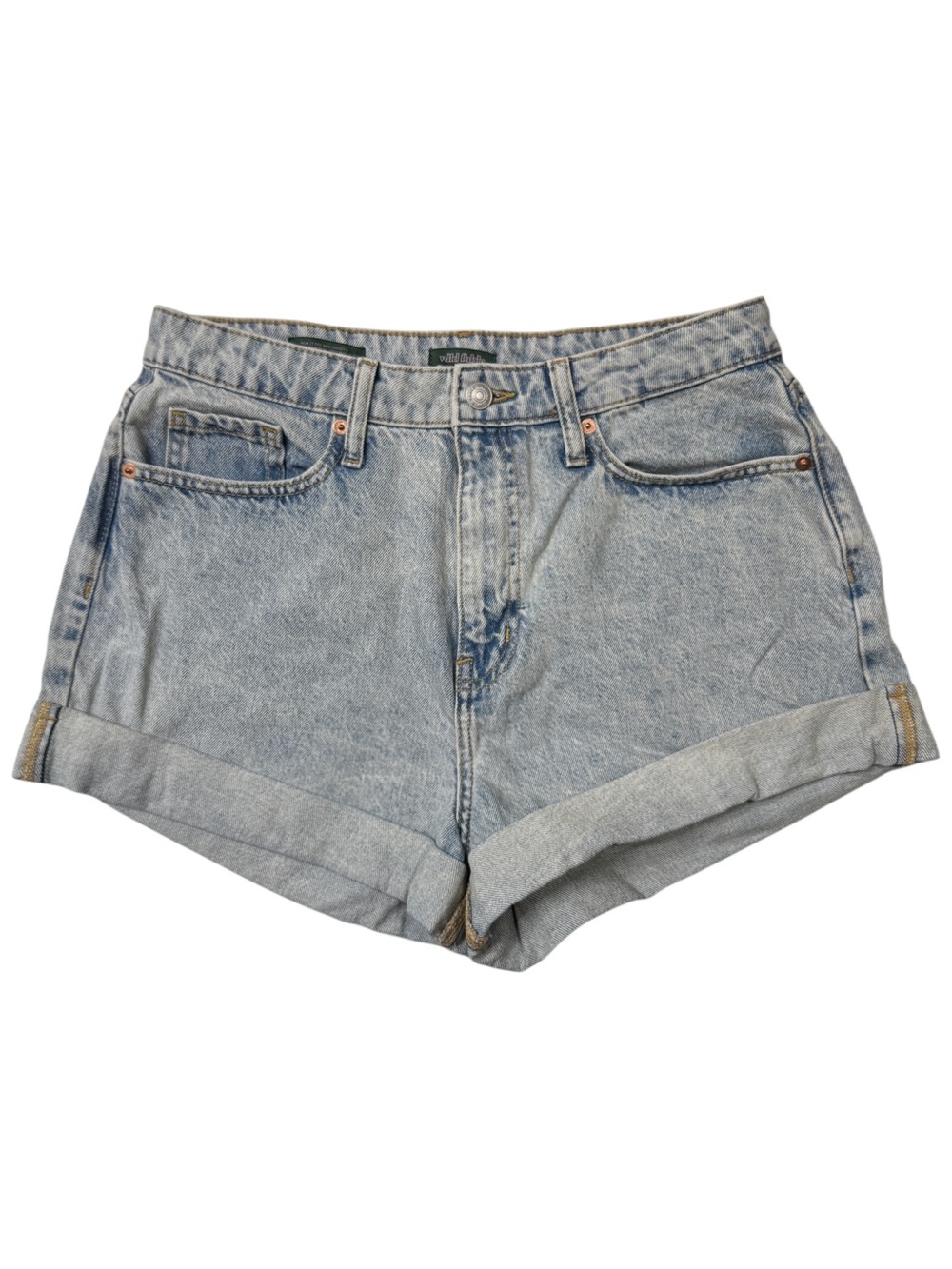 {Wild Fable} "Highest Rise Mom Shorts" Light Blue Rolled Hem Denim WS31